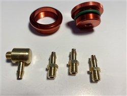 Anodized aluminum machined in tank fittings, 6mm