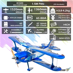 DragonRC - DWHobby   Balsawood Pitts 3D 1.5m Aerobatic ARF Kit