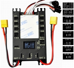 RCCSKJ 4106 Dual Power Distribution Board, 20A BEC, 9 Channels and Real time Display